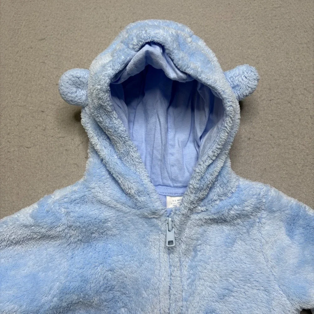 Disney Fleece Pram Unisex 0-3M Blue Winnie‎ the Pooh Vintage Hooded Bunting Suit